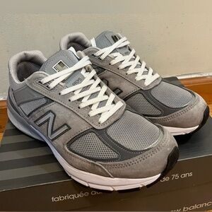 New Balance  Made in USA 990V5 Grey White (2E Wide）OG BOX